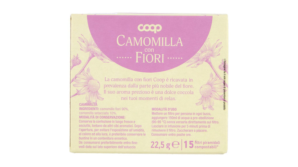 Camomilla Con Fiori 15 Filtri Piramidali Compostabili* 22,5 G