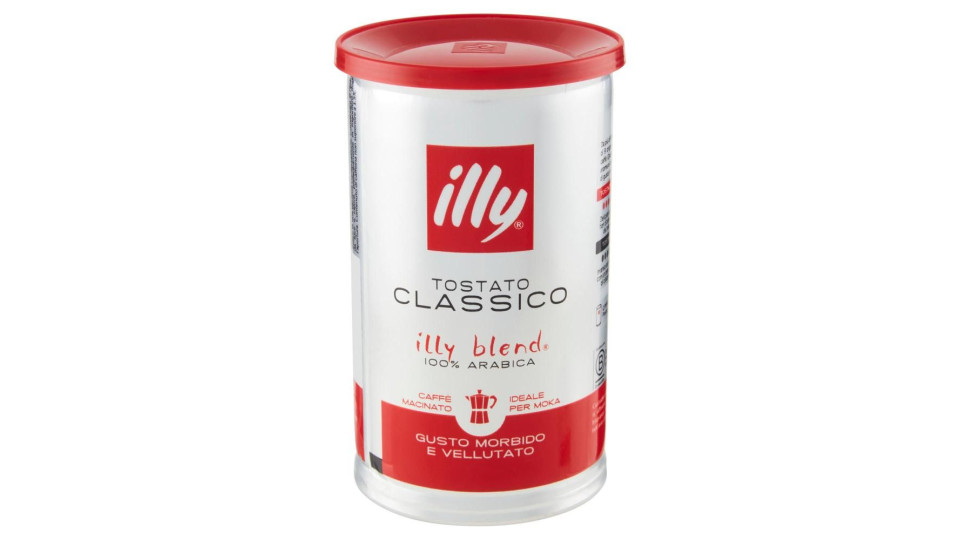 Illy Tostato Classico Caffè Macinato Ideale Per Moka 185 G