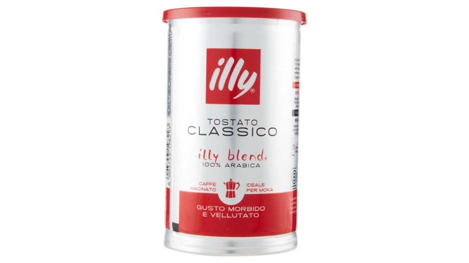 Illy Tostato Classico Caffè Macinato Ideale Per Moka 185 G