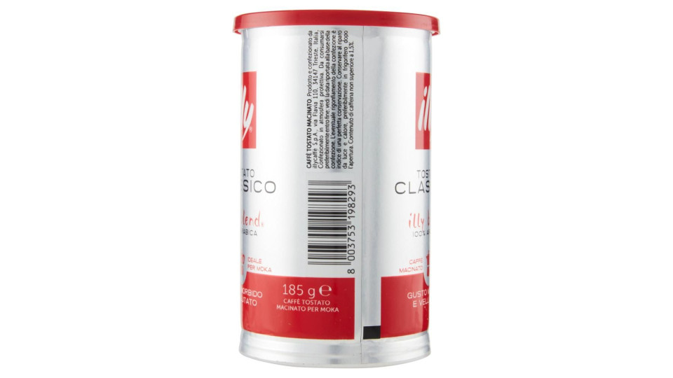 Illy Tostato Classico Caffè Macinato Ideale Per Moka 185 G