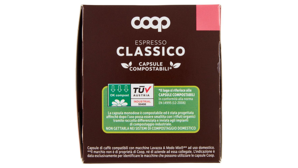 Caffè Espresso Classico 16 Capsule Compostabili* Compatibili Con Macchine Lavazza A Modo Mio** 120 G