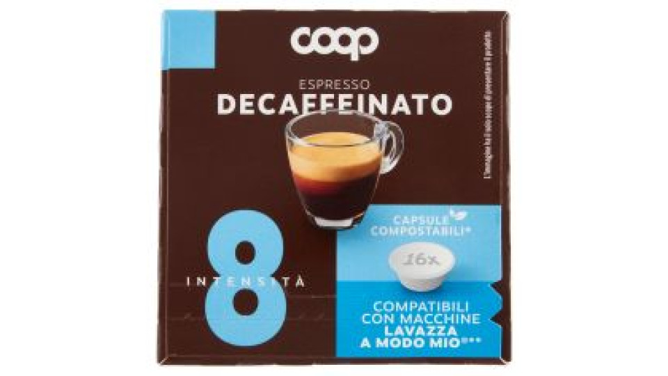 Caffè Espresso Decaffeinato 16 Capsule Compostabili* Compatibili Macchine Lavazza A Modo Mio** 120 G
