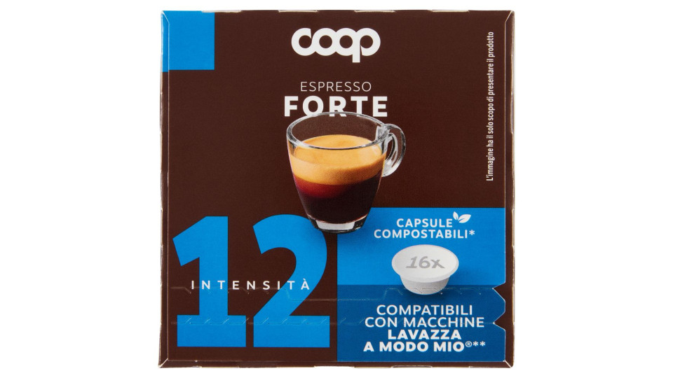Caffè Espresso Forte 16 Capsule Compostabili* Compatibili Con Macchine Lavazza A Modo Mio** 120 G