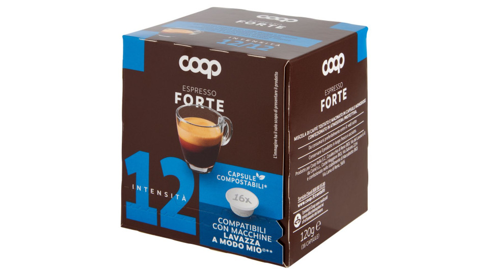 Caffè Espresso Forte 16 Capsule Compostabili* Compatibili Con Macchine Lavazza A Modo Mio** 120 G