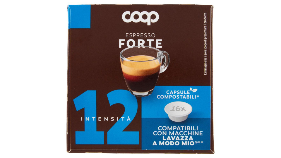 Caffè Espresso Forte 16 Capsule Compostabili* Compatibili Con Macchine Lavazza A Modo Mio** 120 G