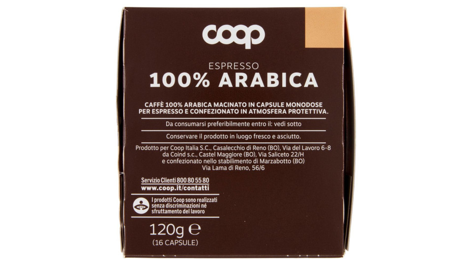 Caffè Espresso 100% Arabica 16 Capsule Compostabili* Compatibili Macchine Lavazza A Modo Mio** 120 G