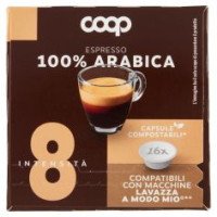 Caffè Espresso 100% Arabica 16 Capsule Compostabili* Compatibili Macchine Lavazza A Modo Mio** 120 G