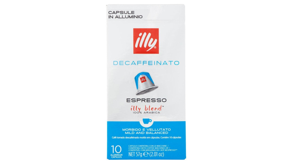 Illy Decaffeinato Espresso 10 Capsule Compatibili Con Le Macchine Nespresso* 57 G