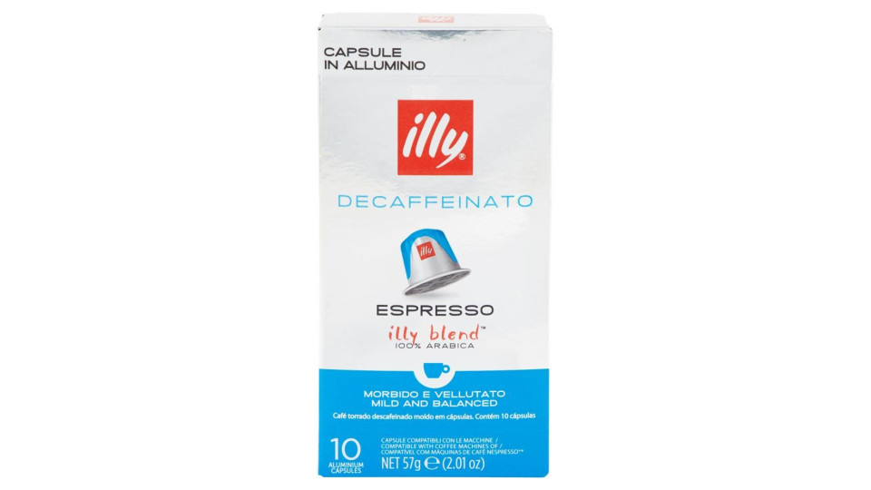 Illy Decaffeinato Espresso 10 Capsule Compatibili Con Le Macchine Nespresso* 57 G