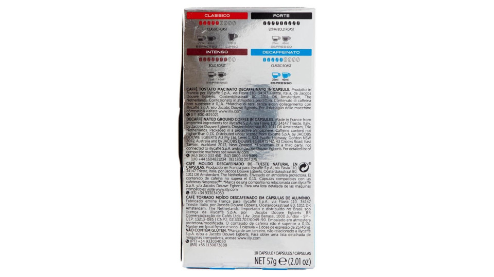 Illy Decaffeinato Espresso 10 Capsule Compatibili Con Le Macchine Nespresso* 57 G