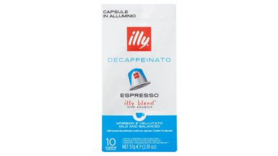 Illy Decaffeinato Espresso 10 Capsule Compatibili Con Le Macchine Nespresso* 57 G