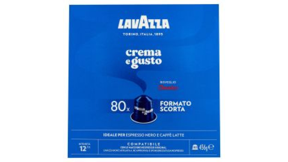 Lavazza Crema E Gusto Classico Compatibile Con Nespresso Original 80 Capsule 456 G