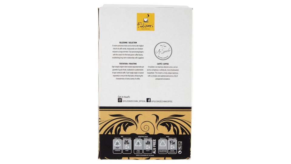 Filicori Zecchini Caffè In Cialde Carta Biodegradabili Compostabili Classico 18 X 7 G