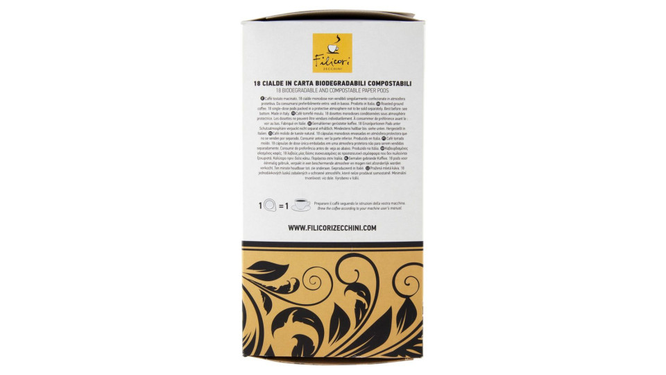 Filicori Zecchini Caffè In Cialde Carta Biodegradabili Compostabili Classico 18 X 7 G