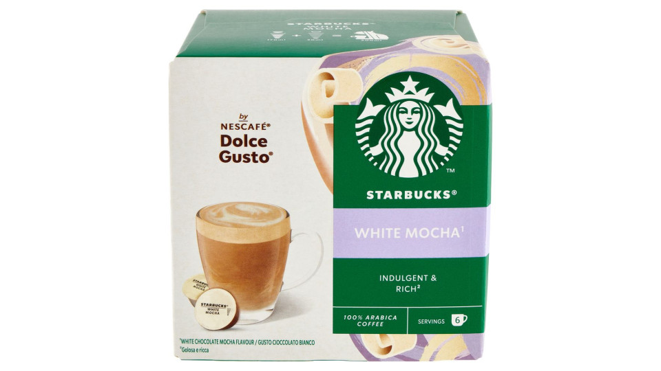 Starbucks White Mocha By Nescafé Dolce Gusto Latte Al Cioccolato Bianco Con Caffè 12 Capsule 123 G