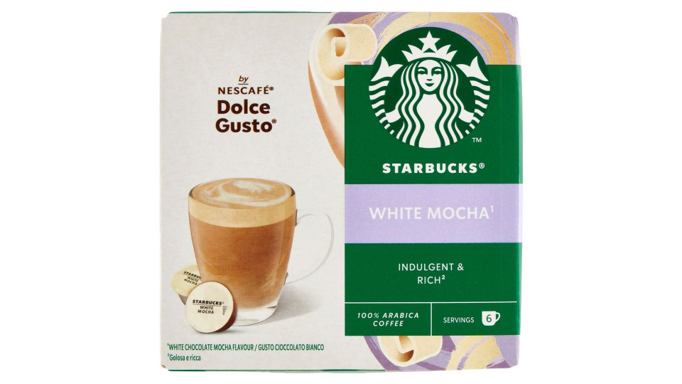 Starbucks White Mocha By Nescafé Dolce Gusto Latte Al Cioccolato Bianco Con Caffè 12 Capsule 123 G