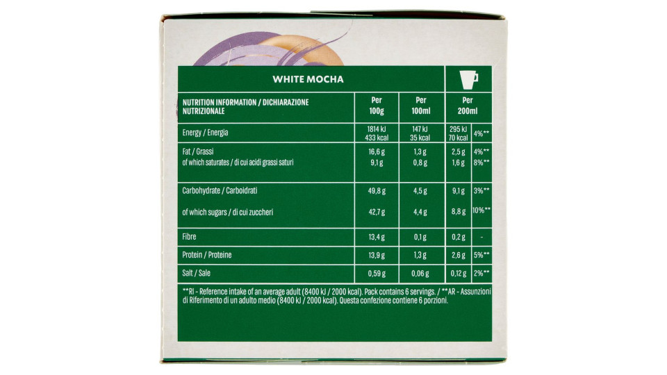 Starbucks White Mocha By Nescafé Dolce Gusto Latte Al Cioccolato Bianco Con Caffè 12 Capsule 123 G