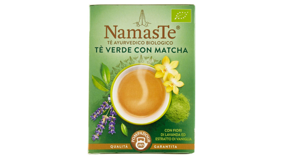 Pompadour Namaste Tè Ayurvedico Biologico Tè Verde Con Matcha 15 X 1,8 G