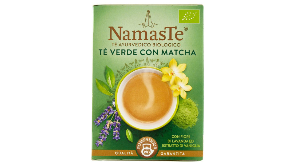 Pompadour Namaste Tè Ayurvedico Biologico Tè Verde Con Matcha 15 X 1,8 G