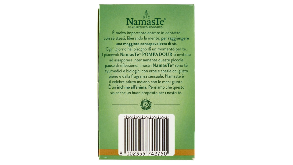 Pompadour Namaste Tè Ayurvedico Biologico Tè Verde Con Matcha 15 X 1,8 G