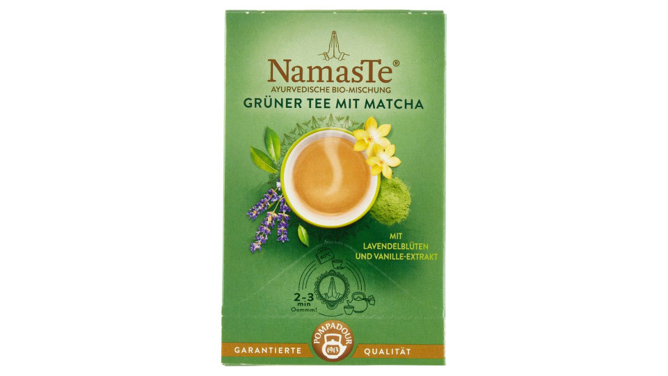 Pompadour Namaste Tè Ayurvedico Biologico Tè Verde Con Matcha 15 X 1,8 G