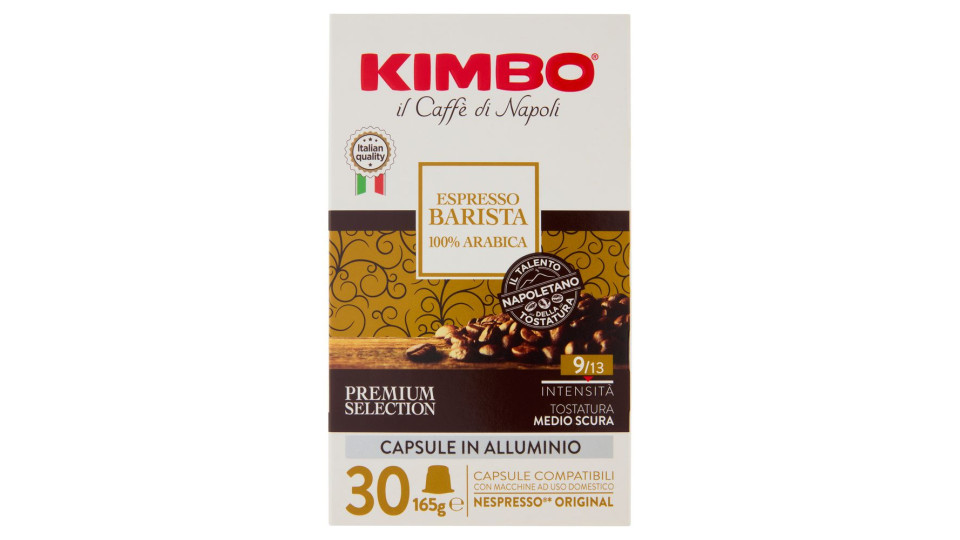Kimbo Espresso Barista 100% Arabica Capsule Compatibili Con Macchine Nespresso* Original 30 X 5,5 G