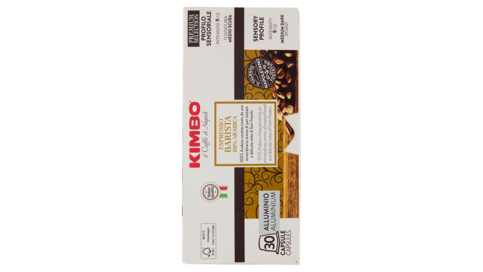 Kimbo Espresso Barista 100% Arabica Capsule Compatibili Con Macchine Nespresso* Original 30 X 5,5 G