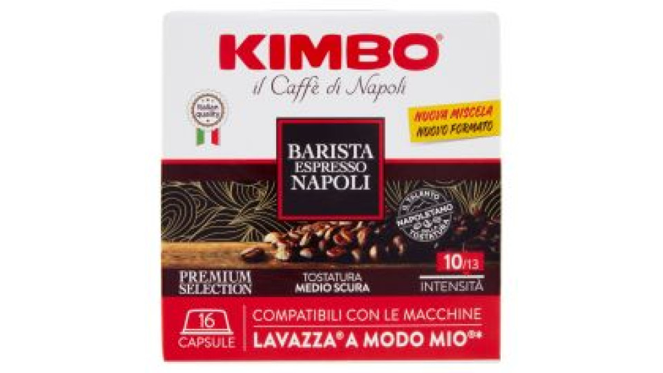 Kimbo Barista Espresso Napoli Capsule Compatibili Con Le Macchine Lavazza A Modo Mio* 16 X 7,5 G