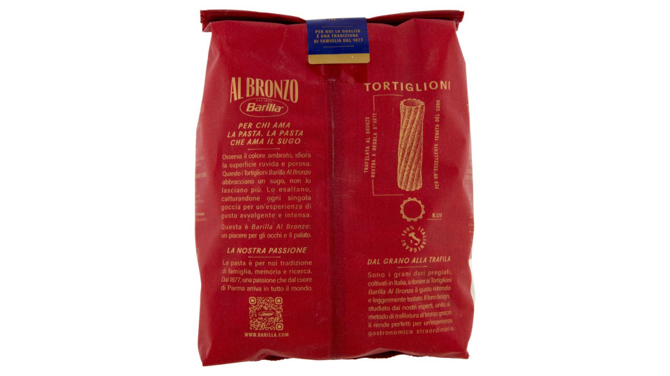 Barilla Al Bronzo Pasta Tortiglioni 500g