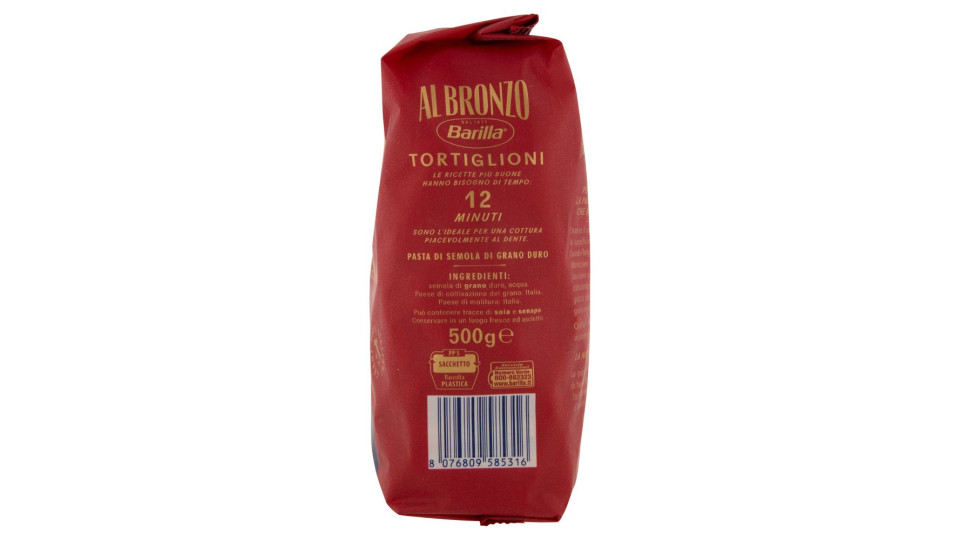 Barilla Al Bronzo Pasta Tortiglioni 500g