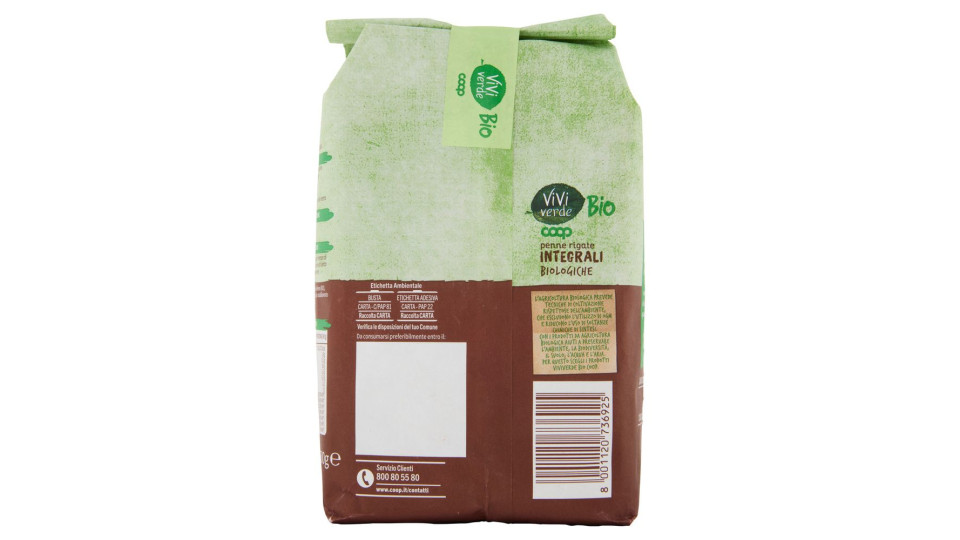 Penne Rigate Integrali Biologiche 500 G