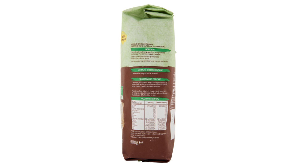 Fusilli Integrali Biologici 500 G