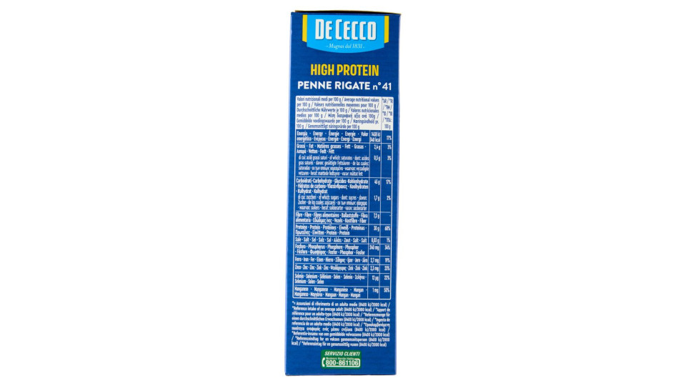 De Cecco High Protein Penne Rigate N° 41 400 G