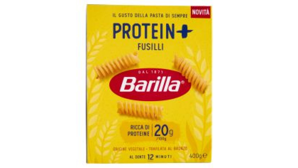 Barilla Protein+ Fusilli, Pasta Ricca Di Proteine Di Origine Vegetale, 400 G