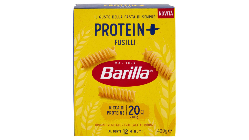 Barilla Protein+ Fusilli, Pasta Ricca Di Proteine Di Origine Vegetale, 400 G