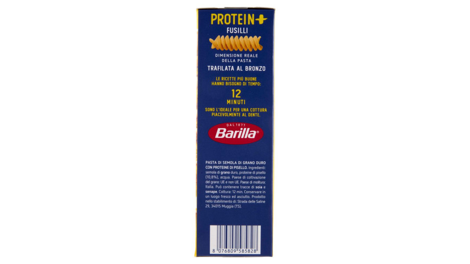 Barilla Protein+ Fusilli, Pasta Ricca Di Proteine Di Origine Vegetale, 400 G