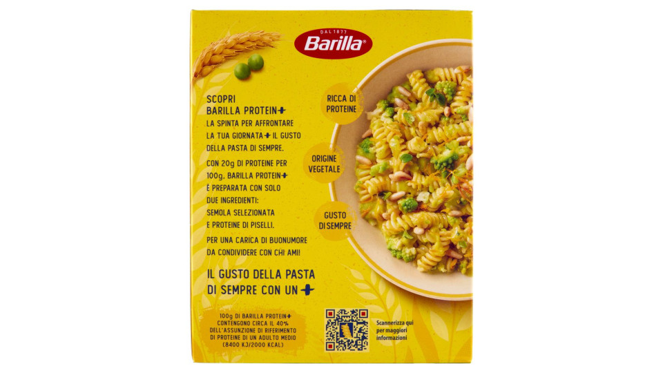 Barilla Protein+ Fusilli, Pasta Ricca Di Proteine Di Origine Vegetale, 400 G