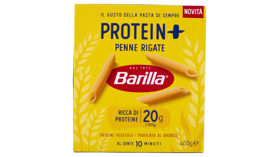 Barilla Protein+ Penne Rigate, Pasta Ricca Di Proteine Di Origine Vegetale, 400 G