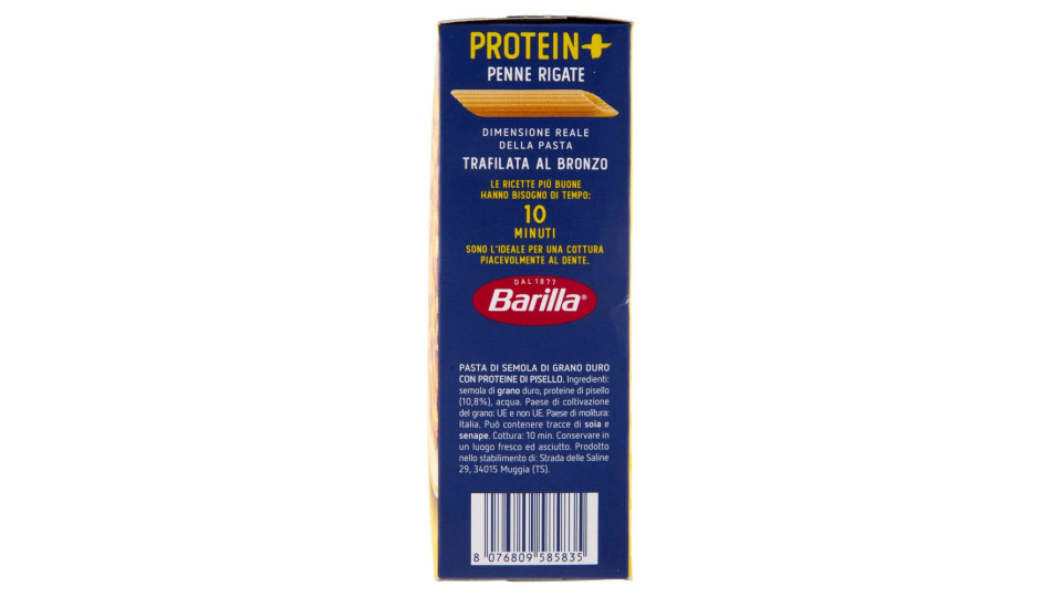 Barilla Protein+ Penne Rigate, Pasta Ricca Di Proteine Di Origine Vegetale, 400 G