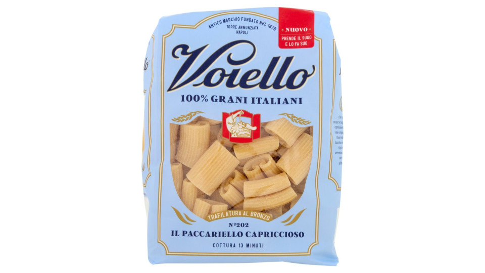 Voiello Pasta Il Paccariello Capriccioso N°202 Grani 100% Italiani Trafilata Bronzo 500g