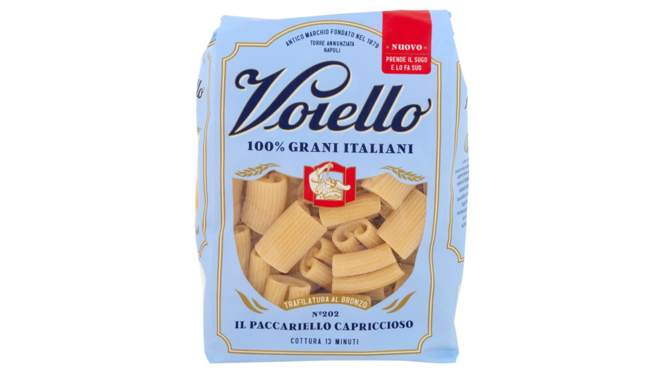 Voiello Pasta Il Paccariello Capriccioso N°202 Grani 100% Italiani Trafilata Bronzo 500g