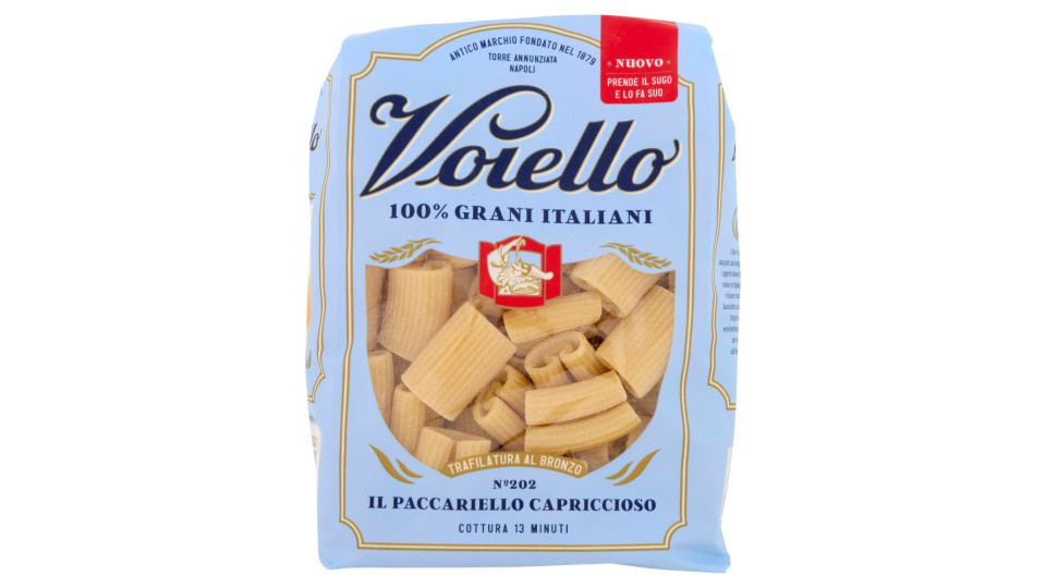 Voiello Pasta Il Paccariello Capriccioso N°202 Grani 100% Italiani Trafilata Bronzo 500g