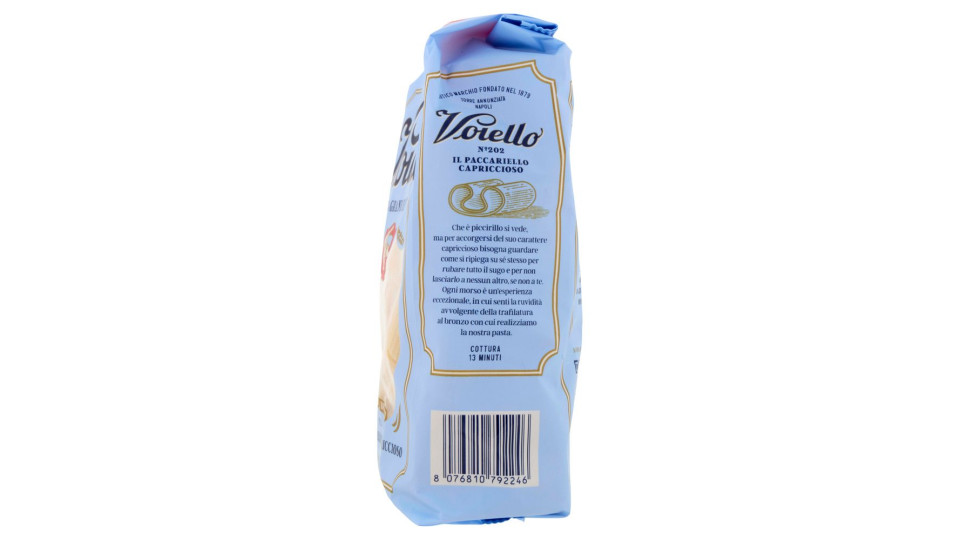 Voiello Pasta Il Paccariello Capriccioso N°202 Grani 100% Italiani Trafilata Bronzo 500g