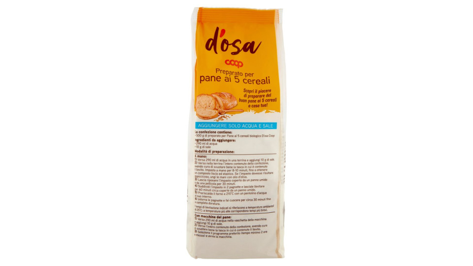 Preparato Per Pane Ai 5 Cereali Biologico 500 G