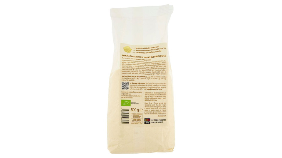 Libera Terra Il Giusto Gusto Del Grano Semola Rimacinata Di Grano Duro Biologica 500 G