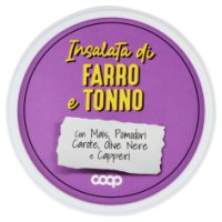 Insalata Di Farro E Tonno Con Mais, Pomodori, Carote, Olive Nere E Capperi 200 G