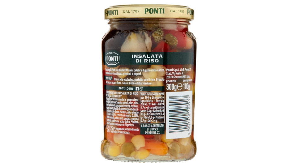 Ponti Zero Olio Insalata Per Riso Con Basilico E Menta 300 G