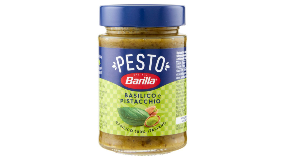 Barilla Pesto Basilico E Pistacchio Condimento E Sugo Per Pasta 190 G
