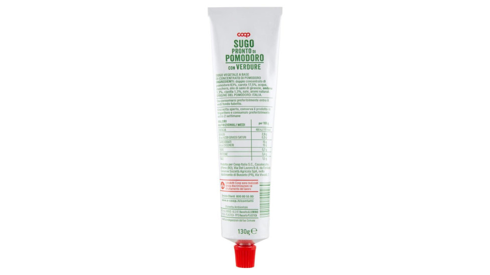 Sugo Pronto Di Pomodoro Con Verdure 130 G