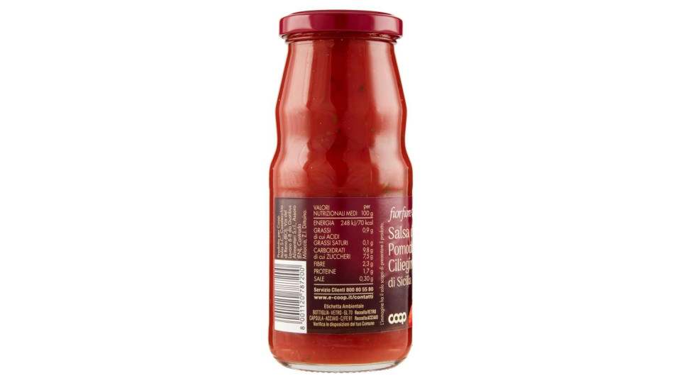 Salsa Di Pomodorino Ciliegino Giallo Di Sicilia 330 G